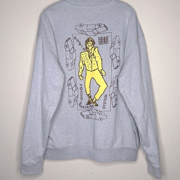Brain Dead PROGRESSIVE ARTISTRY CREWNECK SWEATSHIRT - HEATHER GREY Size M - Picture 7 of 8